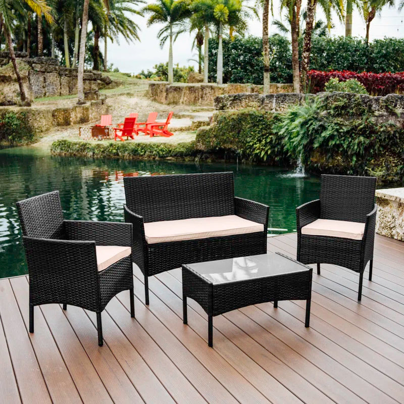 4-Person Outdoor Seating Group with Cushions