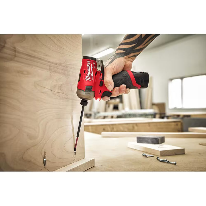 M12 FUEL SURGE 12V Lithium-Ion Brushless Cordless 1/4 In. Hex Impact Driver Compact Kit W/Two 2.0Ah Batteries, Bag - Puck's