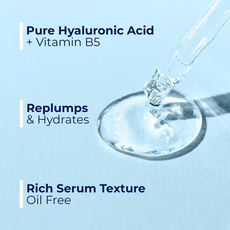 Pure Hyaluronic Acid Serum for Face with Vitamin B5 Hydrating Serum for Skin - Puck's