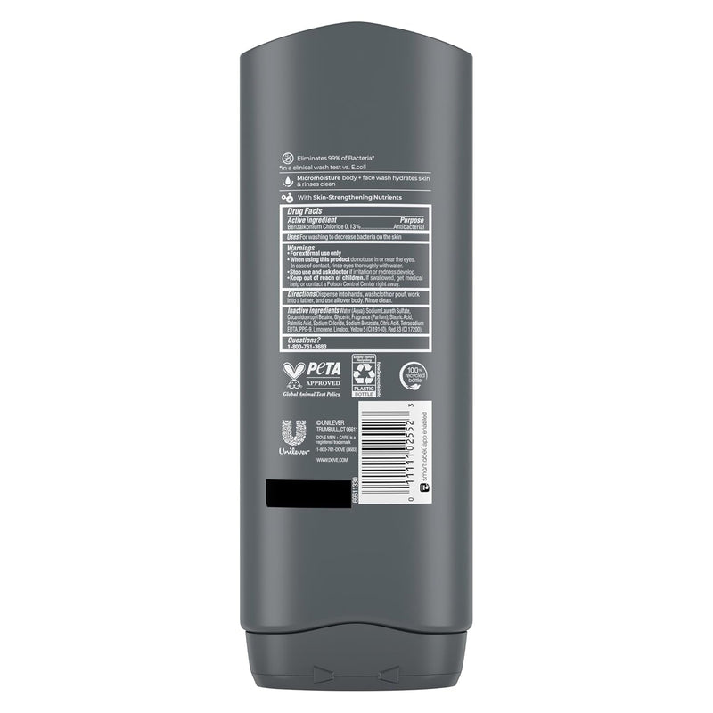 Dove Men+Care Body Wash Skin Defense 4 Count for Smooth and Hydrated Skin Care Effectively Washes Away Bacteria While Nourishing Your Skin 18 Oz - Puck's