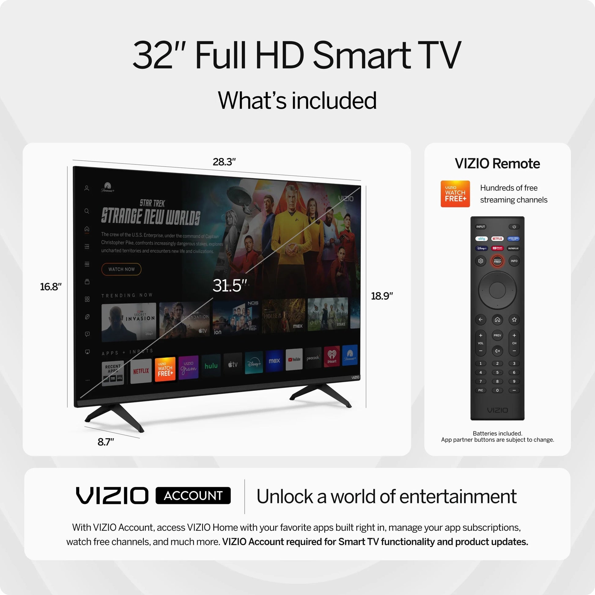 32” Class HD 720P LED Smart TV (New) VHD32M-08 - Puck's