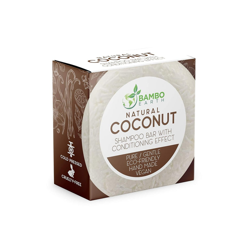 Solid Shampoo Bar and Conditioner Effect Hair Soap – 100% Organic Shampoo Bars for Hair with All Natural Plant Based Essential Oils and Zero Waste Biodegradable Packaging (Coconut) - Puck's