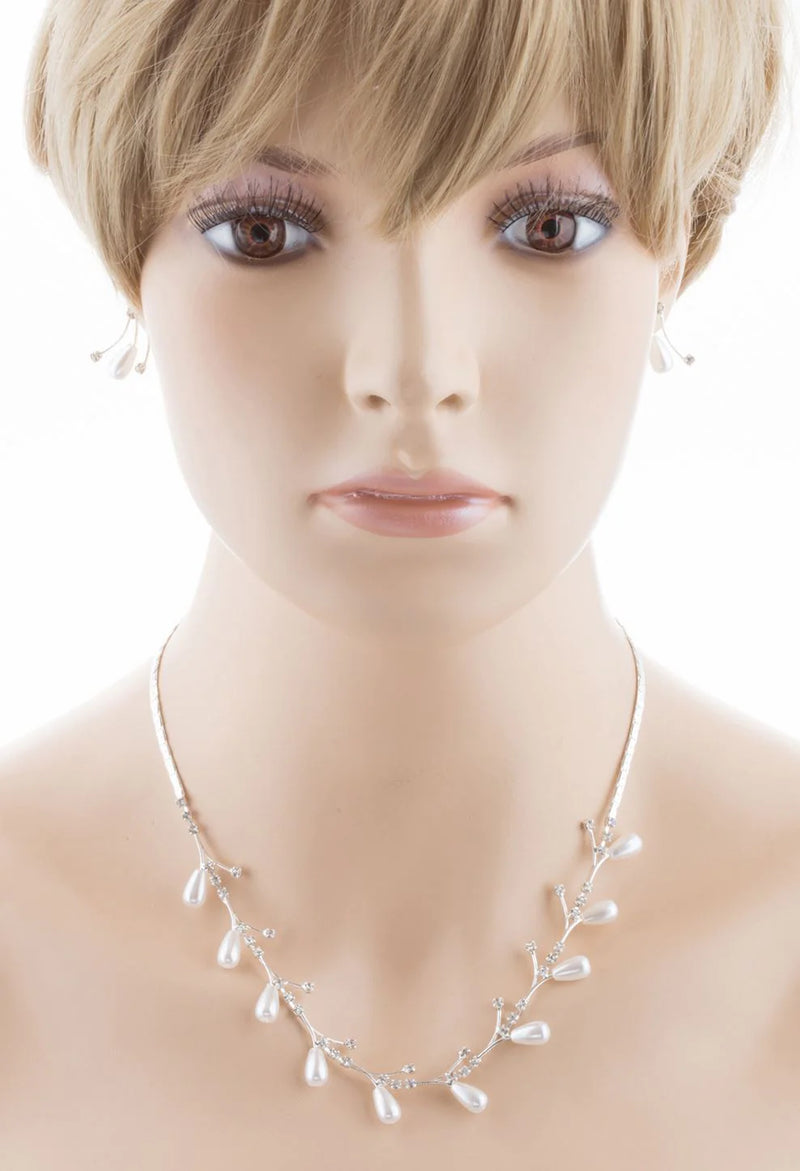 Bridal Wedding Jewelry Set Crystal Rhinestone Pearl - Puck's