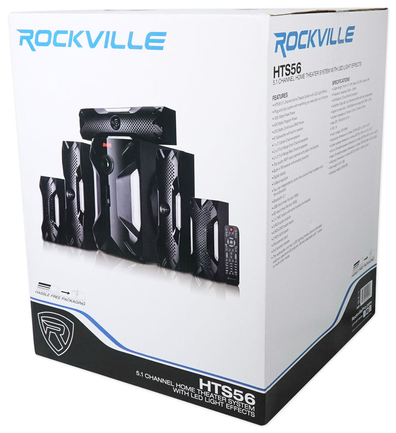 Rockville HTS56 1000W 5.1 Channel Home Theater System/Bluetoo - Puck's