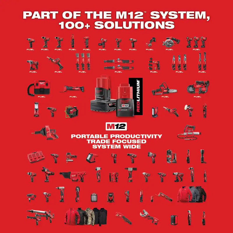 M12 12V Lithium-Ion Cordless Combo Kit (5-Tool) with Two 1.5 Ah Batteries, Charger and Tool Bag - Puck's