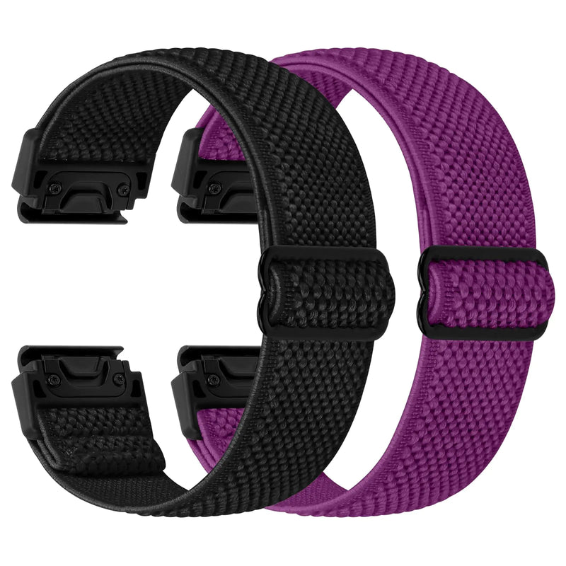 22mm Watch Bands for Garmin Fenix 8 47mm/Fenix E 47mm/Fenix 7/Fenix 7 Pro/Fenix 6/Fenix 6 Pro/Fenix 5/5 Plus/Instinct 2/Epix Gen 2/Approach S62/S60 Band, Quickfit Elastic Nylon Strap Wristband - Puck's