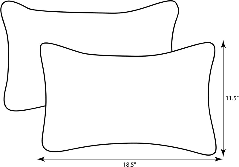 Floral Indoor/Outdoor Accent Throw Pillow Plush Fill, Weather, and Fade Resistant, Lumbar - 11.5" X 18.5", Blue/Brown Pom Pom Play 2 Count - Puck's