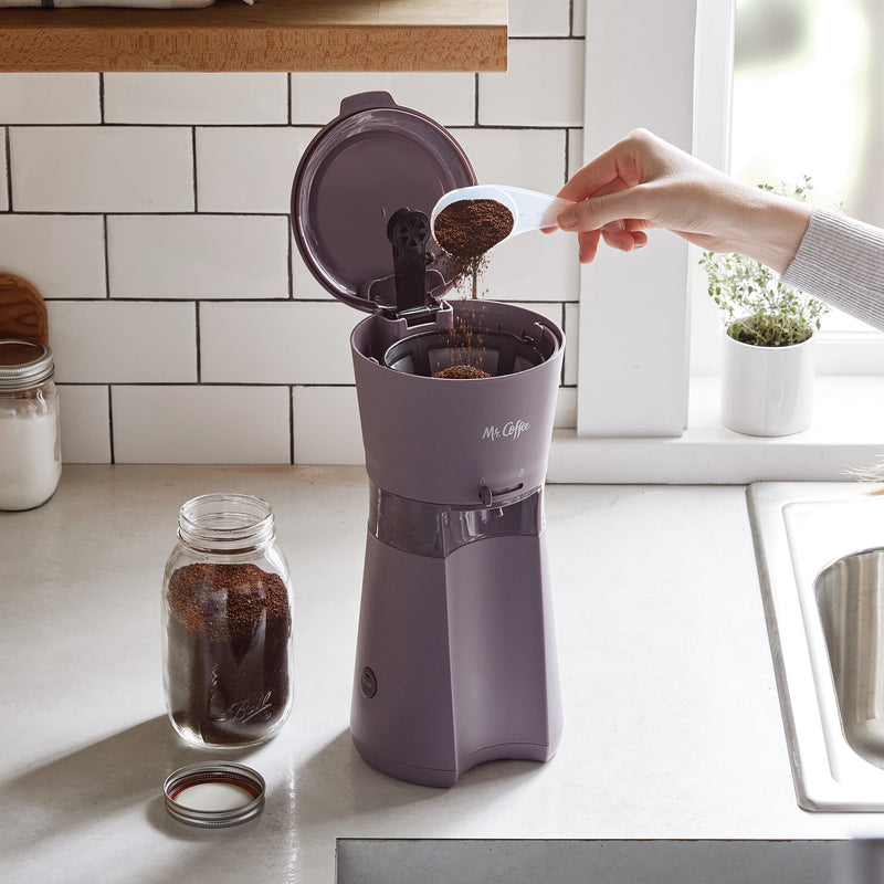 Iced Coffee Maker, Single Serve Machine with 22-Ounce Tumbler and Reusable Coffee Filter, Lavender
