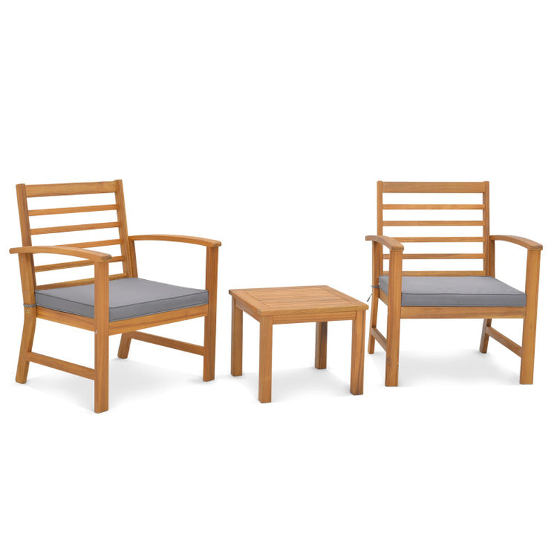 3 Pieces Outdoor Furniture Set with Soft Seat Cushions - Puck's