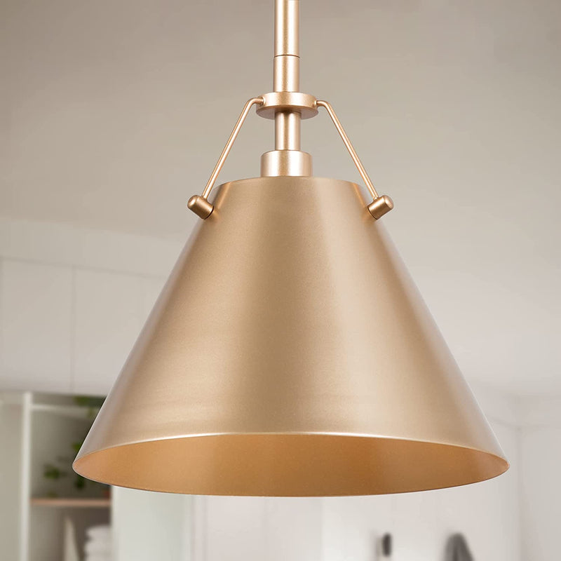 Gold Pendant Lighting, Modern Hanging Light Fixture for Kitchen Island, Hallway, Dining Room, Foyer and Bedroom - Puck's