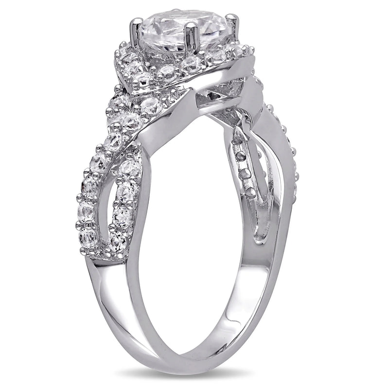 Women'S Created Sapphire Sterling Silver Engagement Ring - Puck's