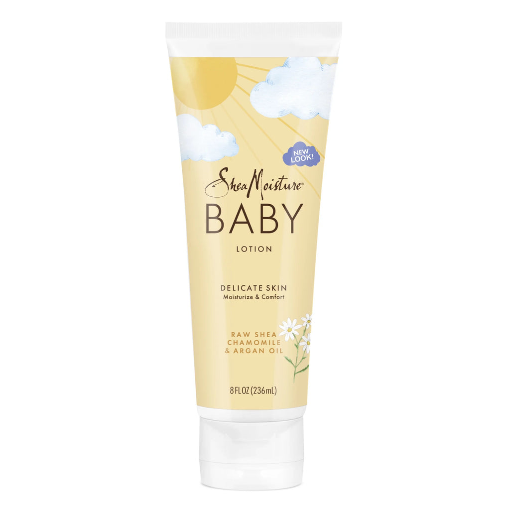 Moisturizing Baby Lotion for Dry Skin Raw Shea Chamomile & Argan Oil, 8 Oz - Puck's