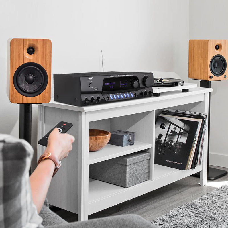 PT250BA Home Theater Wireless Bluetooth Stereo Receiver with Remote Control and FM Antenna - Puck's