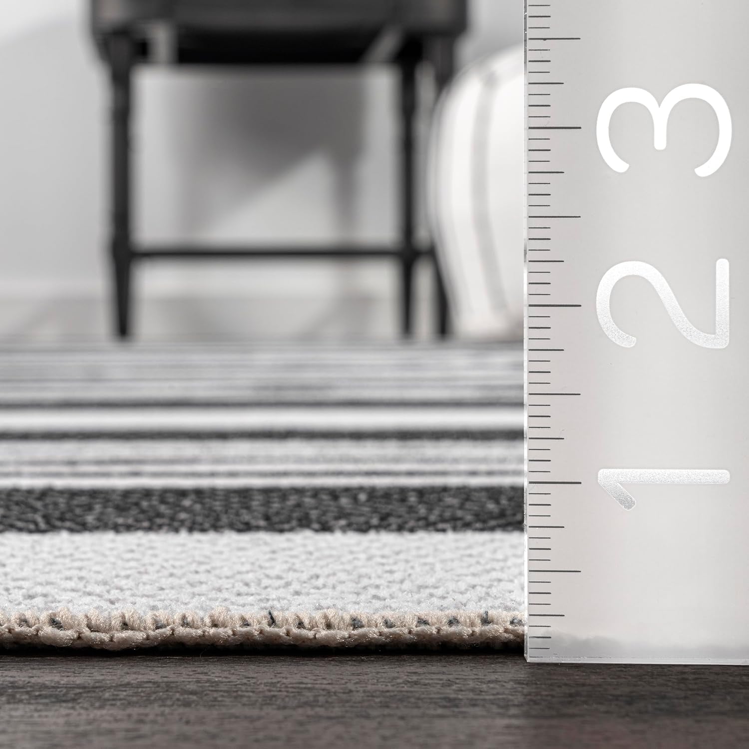 3' X 5' Spinclean Machine Washable Stain-Resistant Area Rug with Non Slip Backing, Low Profile for Living Room, Bedroom, and Dining Room, Lena Charcoal - Puck's