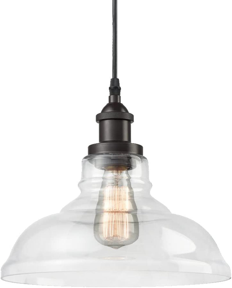 Ecopower Industrial Edison Vintage Style 1-Light Pendant Glass Hanging Light Kitchen Island Dining Pendant Lighting - Puck's