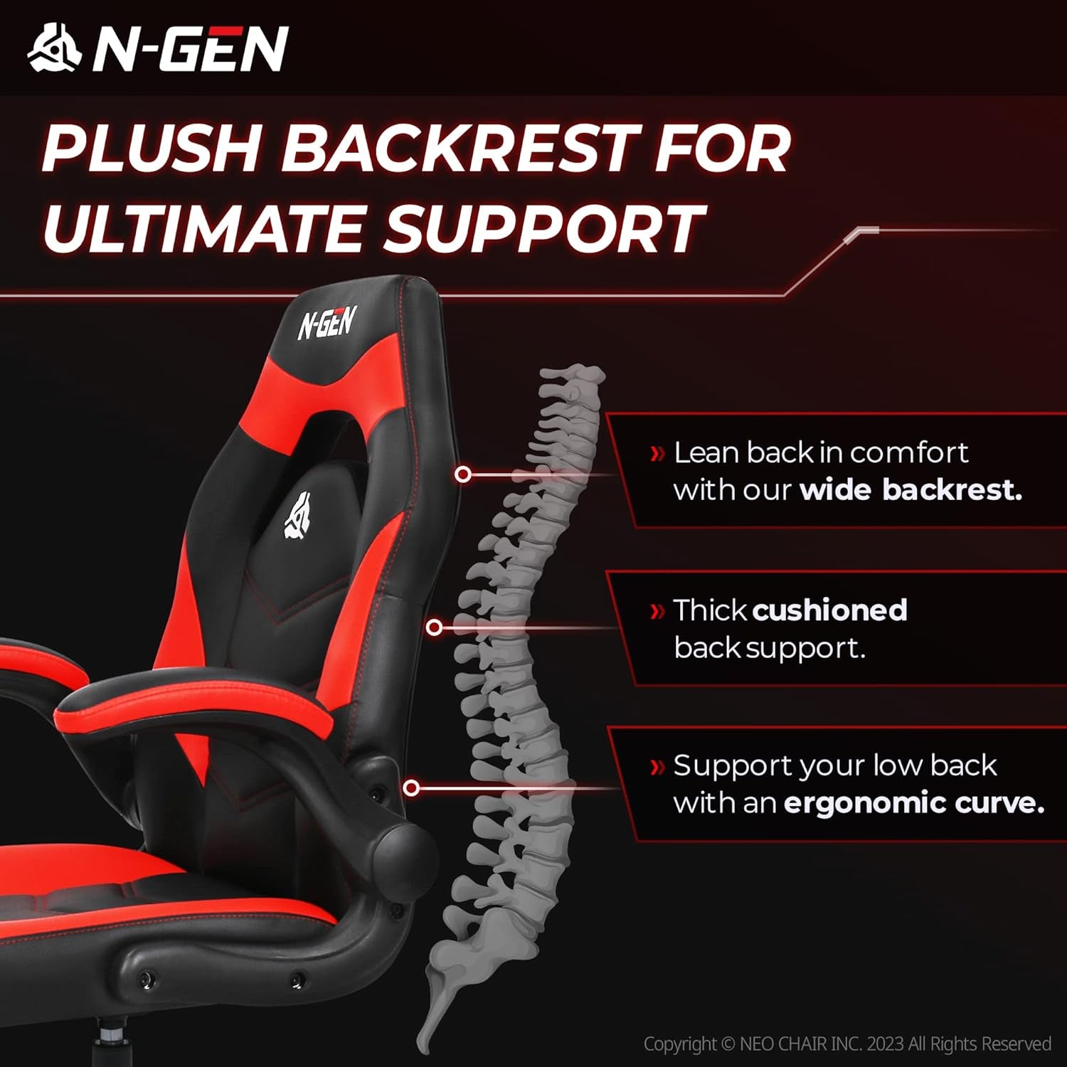 N-GEN Video Gaming Computer Chair Ergonomic Office Chair Desk Chair - Puck's