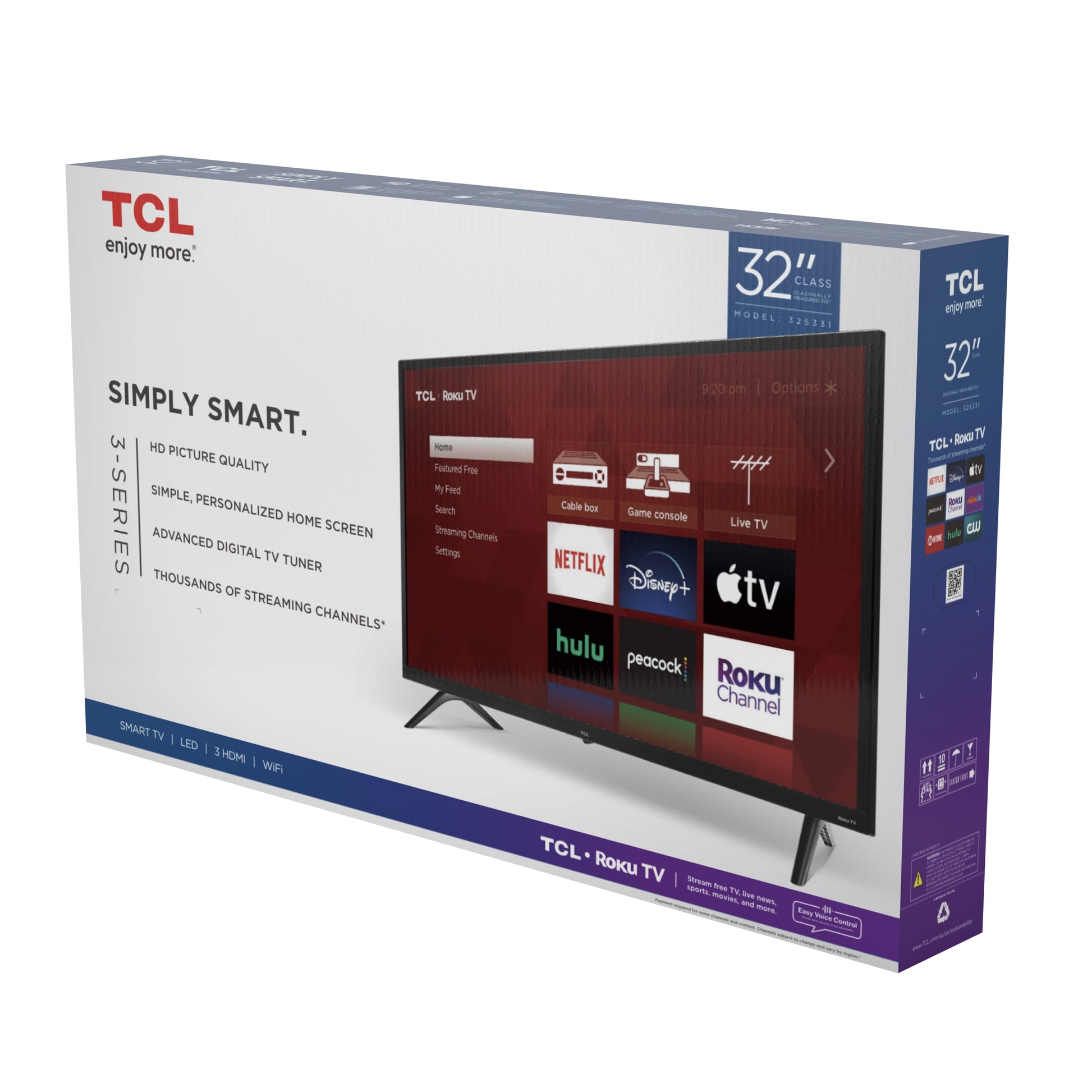 32” Class S3 (32S331) 720P HD LED Smart TV with Roku TV - Puck's