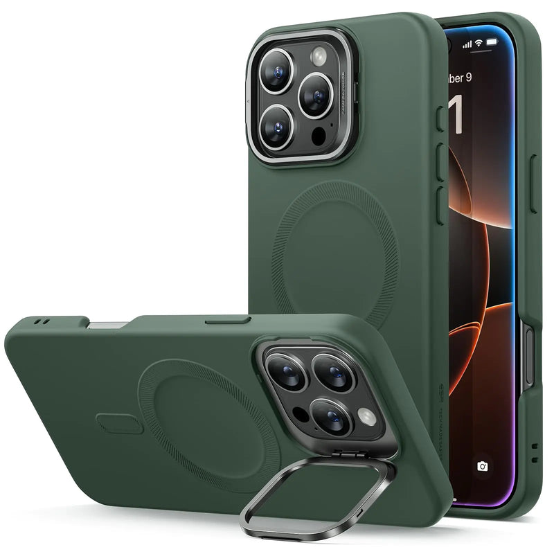ESR for iPhone 15 Plus Case, Compatible with MagSafe, Military-Grade Protective Case, Built-in Stash Stand Phone Case, Scratch-Resistant Back Cover, Classic Series, Clear - Puck's