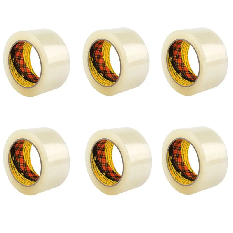 6x 3M Scotch Clear Packaging 370 Tape 48mmx75m Strong Packing Moving - Puck's