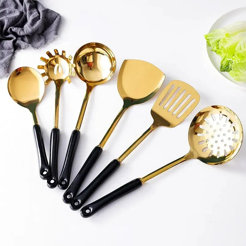 7-Piece Stainless Steel And Ceramic Handle Kitchenware Set - Puck's