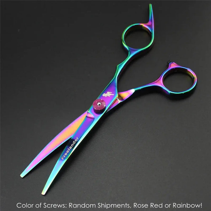 7.0 Inch Professional Pet Scissors for Dog Grooming Dogs Shears Hair Cutter Straight &Thinning & Curved Scissors 3Pcs/Set + Comb - Puck's