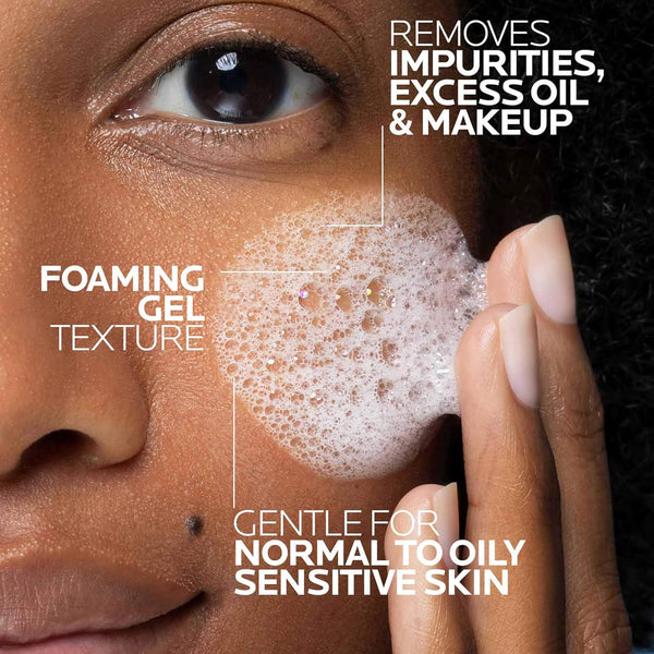 Toleriane Purifying Foaming Facial Cleanser, Niacinamide + Ceramides + Prebiotic Thermal Water, Oil Free Face Wash for Oily Skin, Pore Cleanser Safe for Sensitive Skin, Soap Free - Puck's