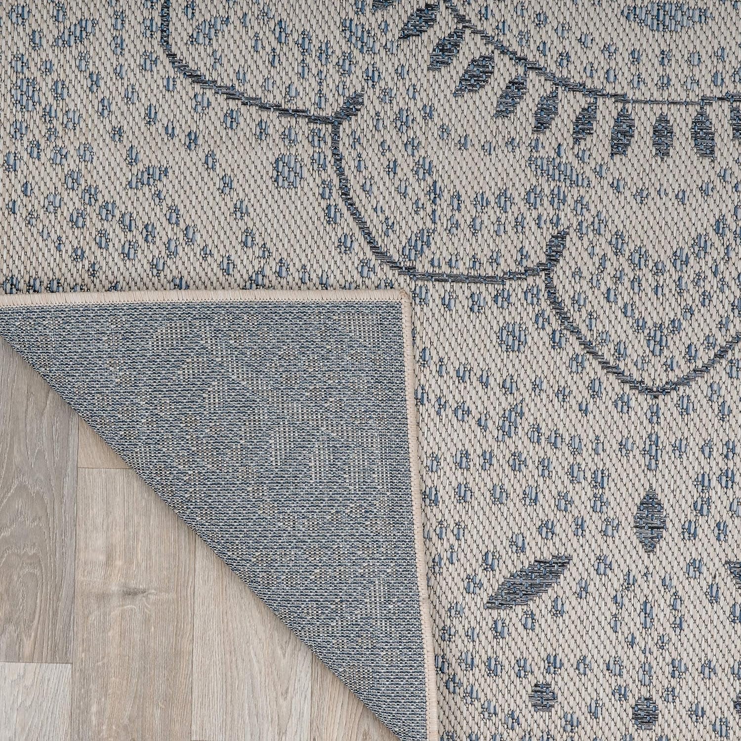 Medallion for Patio Rugs,Deck Rugs,Balcony Rugs Indoor/Outdoor Area Rug 7'10" X 10' Cream - Puck's