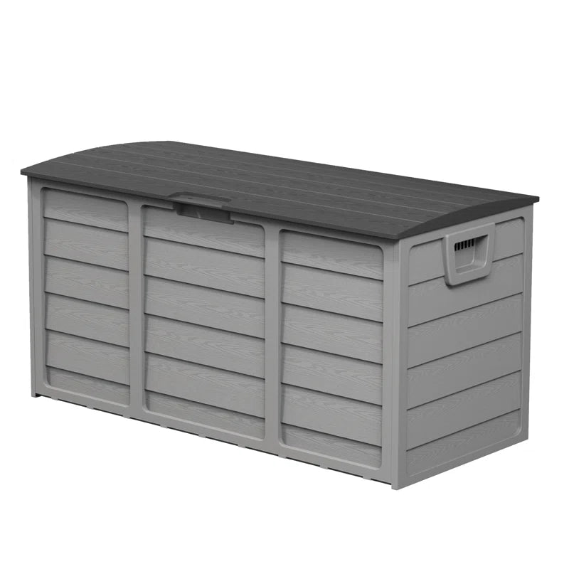 Deck Box 44'' W 75 Gallons Water Resistant Resin Lockable Deck Box with Wheels - Puck's