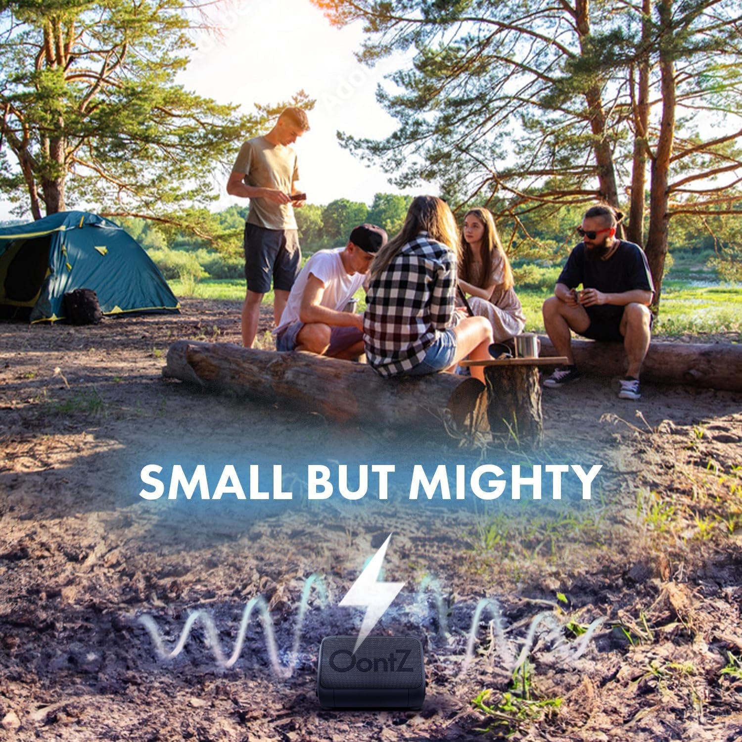 Oontz Solo Bluetooth Portable Speaker, 5 Watts Mini Speaker, up to 100 Unobstructed Feet Wireless Range, 10Hrs Playtime, IPX5 Waterproof Bluetooth Speaker (Black) - Puck's