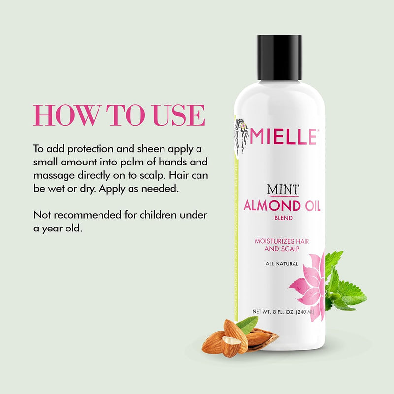 Mint Almond Oil for Healthy Hair and Scalp, 8 Ounces - Puck's