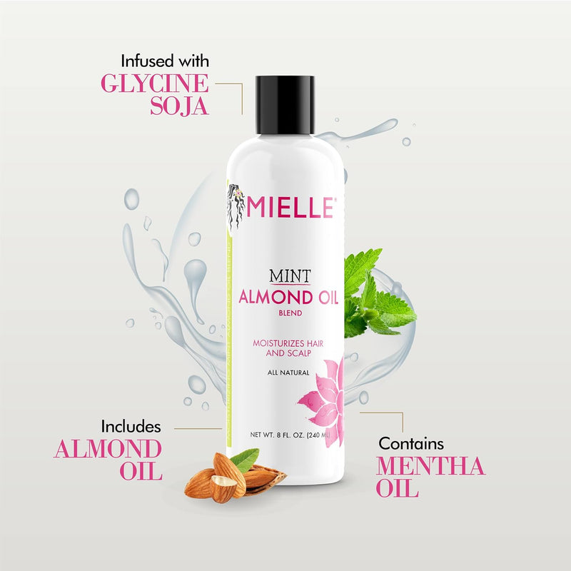 Mint Almond Oil for Healthy Hair and Scalp, 8 Ounces - Puck's