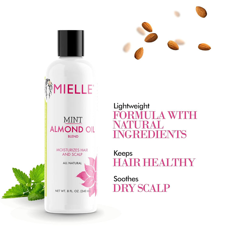Mint Almond Oil for Healthy Hair and Scalp, 8 Ounces - Puck's