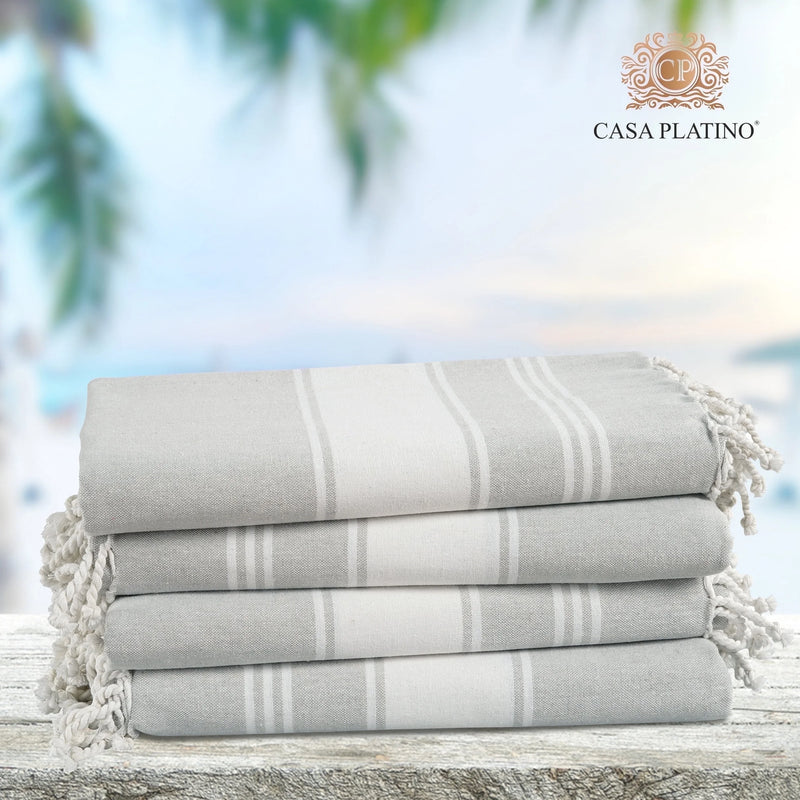 Sand Free Beach Towels 4 Pack – Lightweight, Quick Dry, Ideal for Summer Fun and Pool Days – Grey