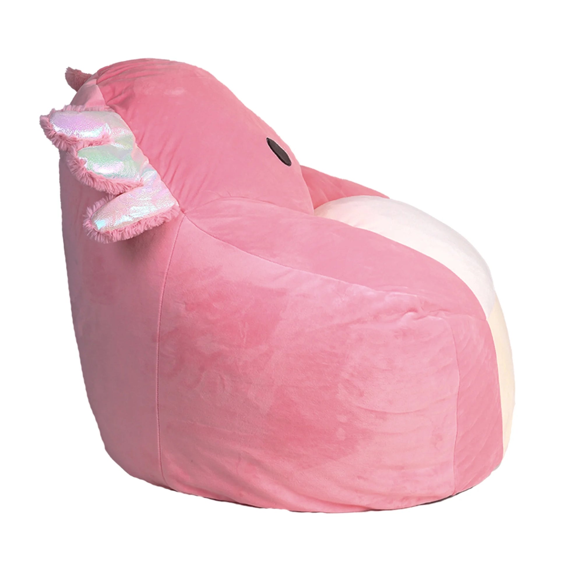 Official Archie Bean Bag Chair - 30 in Wide Kids Squishy Soft Chair, Pink/White - Puck's
