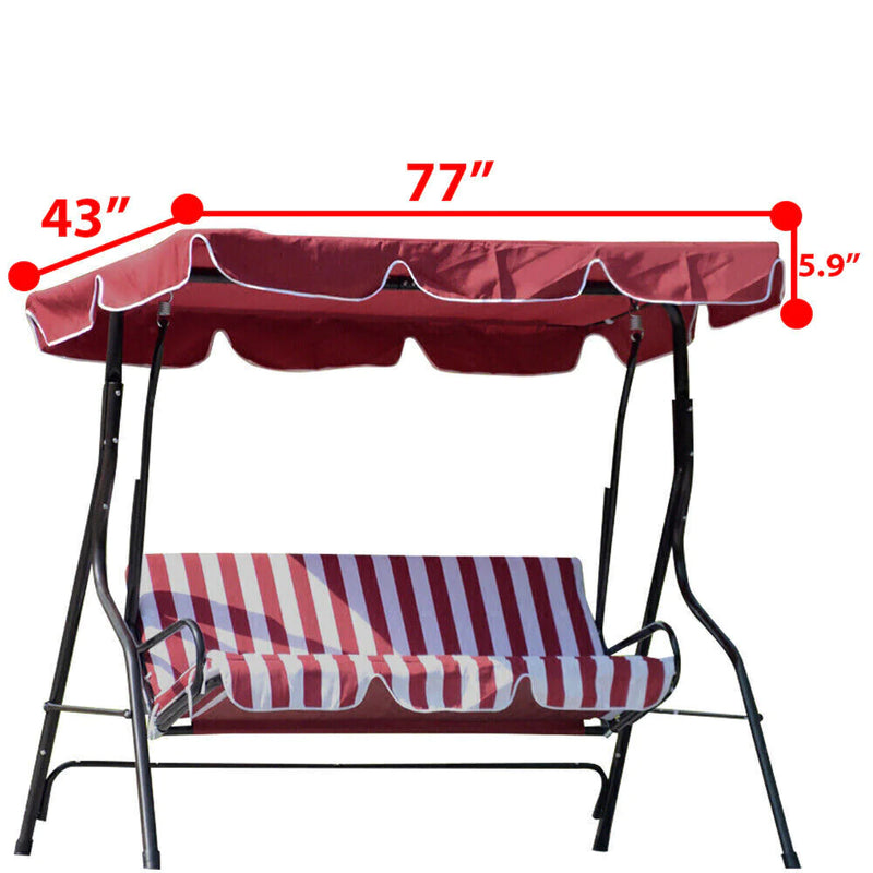 77"X43" Patio Outdoor Garden Swing 300D Canopy Replacement Porch Top Cover Seat - Puck's