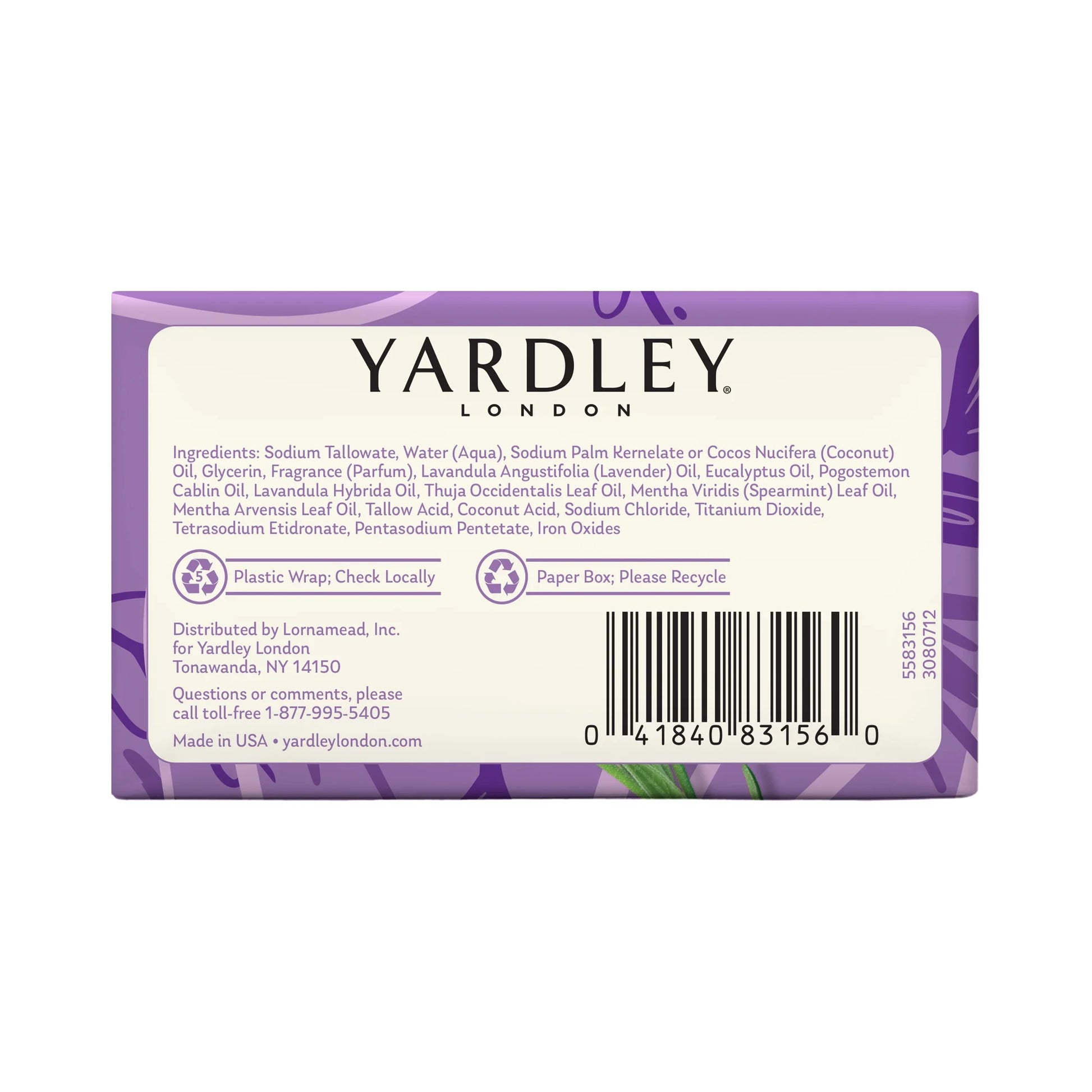 (Pack of 3)  English Lavender Nourishing Bath Bar, 4.0 Oz Bar - Puck's