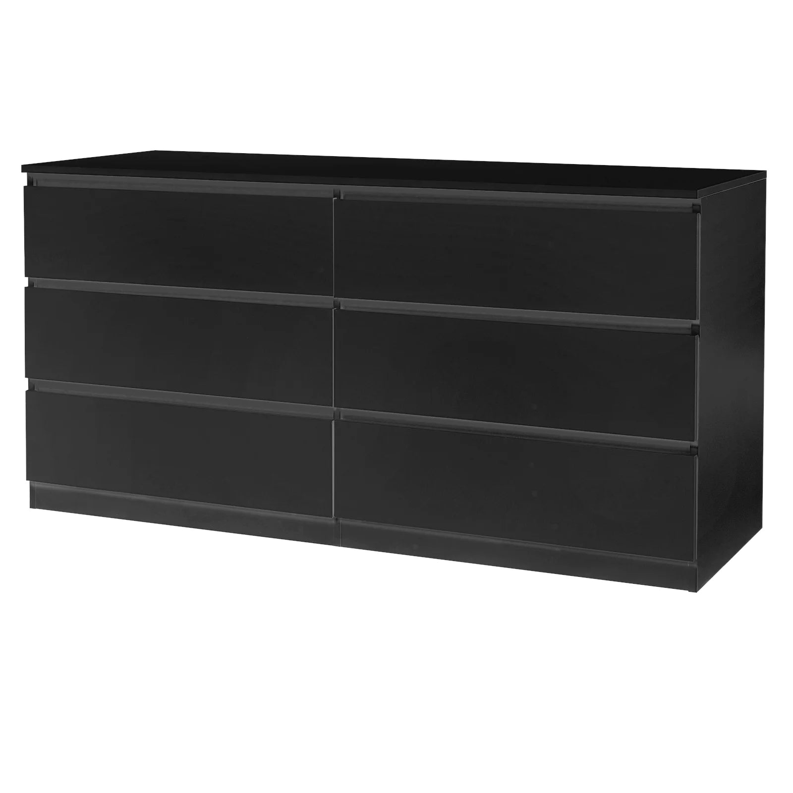 6 Drawer Double Dresser, Kids Dresser, Nursery Dresser Drawer Organizer, Chest of Drawers, Black - Puck's
