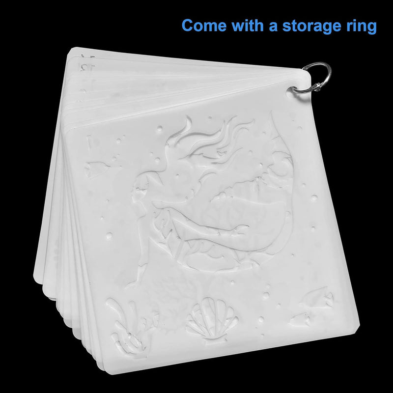 16 Pack (6X6Inch) Reusable Ocean Creatures Stencil Sea Animal Painting Stencils Laser Cut Painting Template for Floor Wall Tile Fabric Furniture Stencils Painting - Puck's