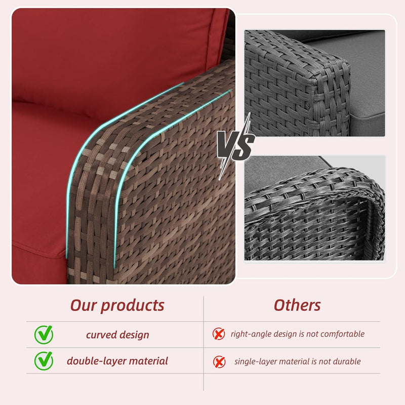 6 Piece Patio Furniture Set with Swivel Chairs-4