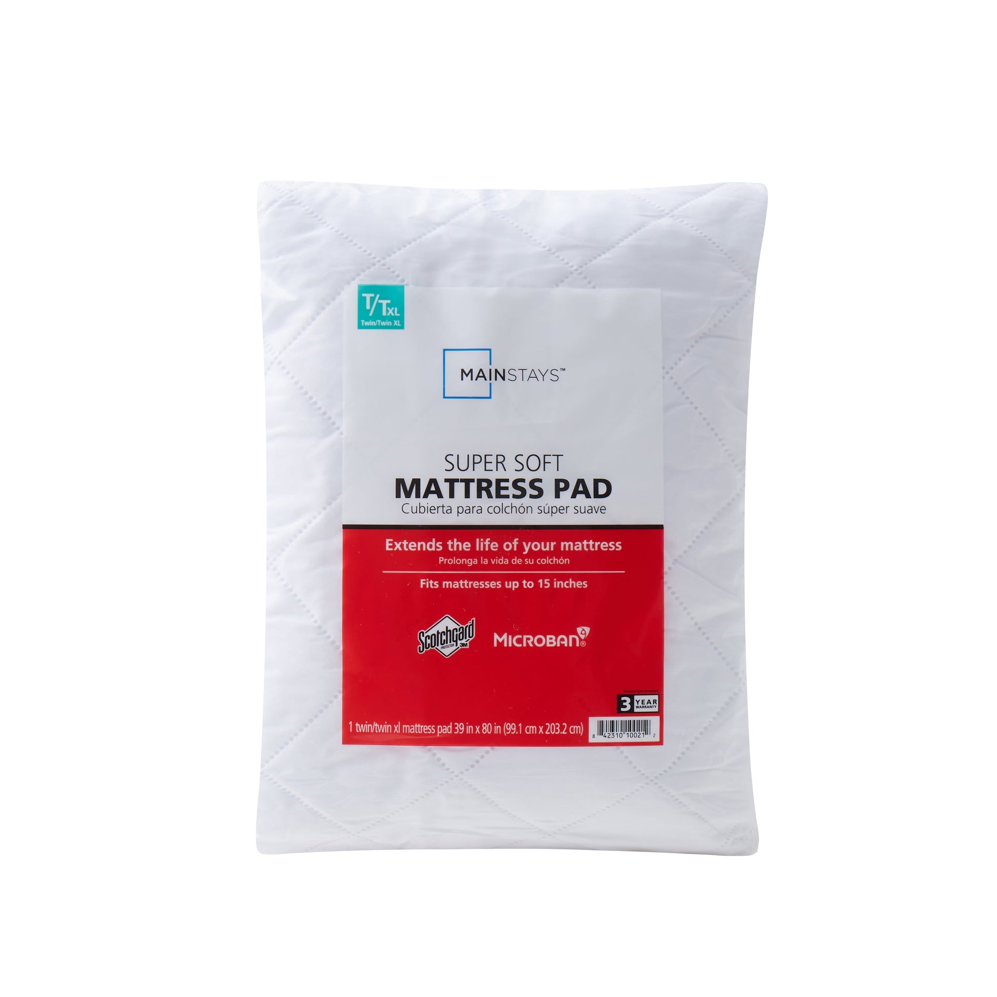 Super Soft Quilted Mattress Pad, Twin/Twin-Xl 39 in X 80 In