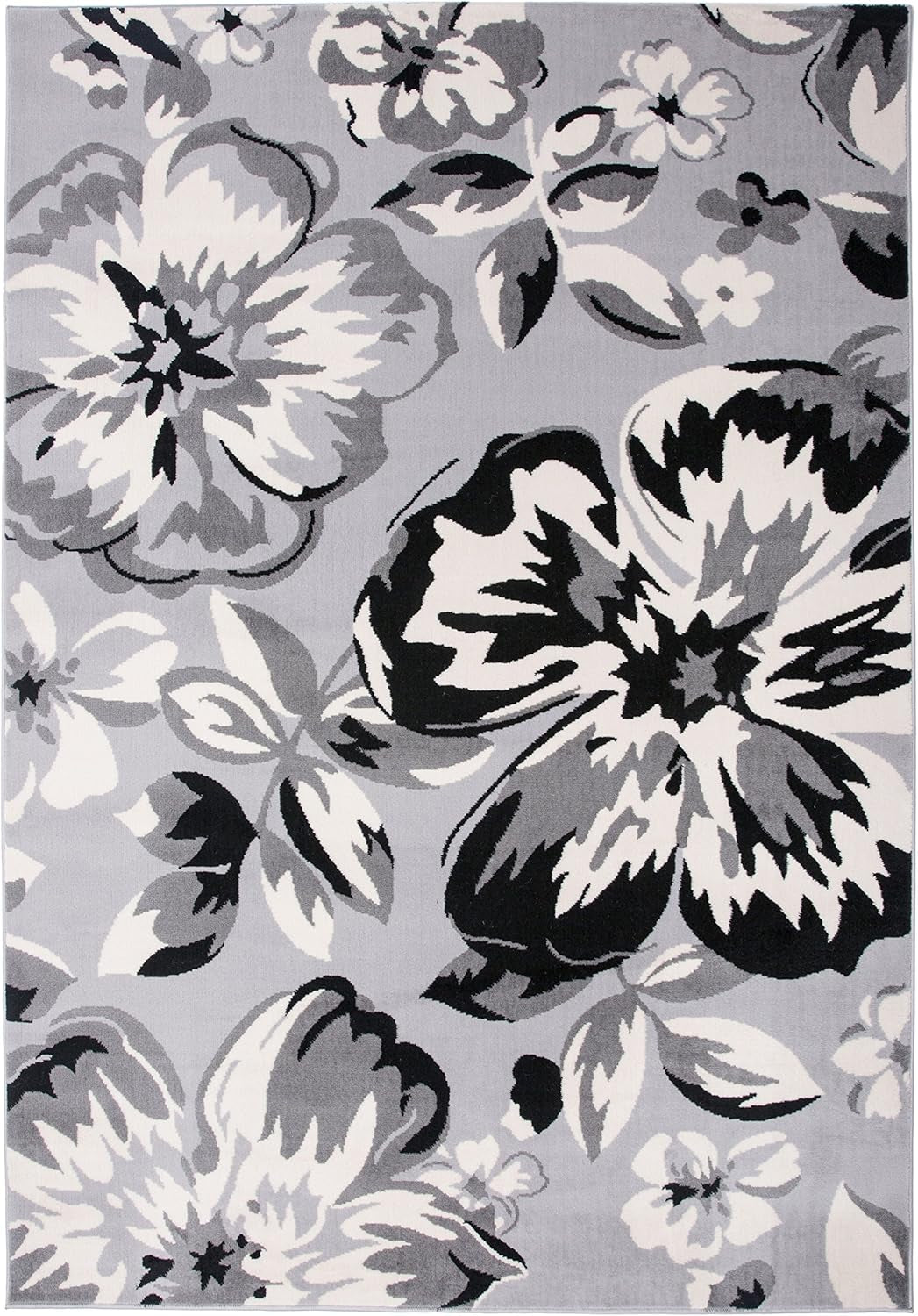 Modern Floral Area Rugs 5' X 7' Gray - Puck's
