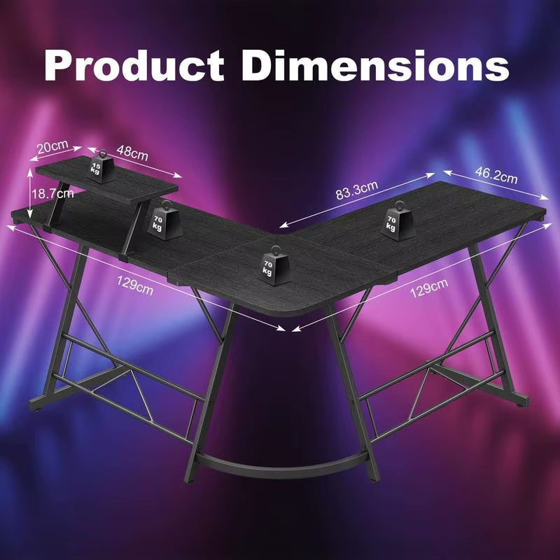 Mr IRONSTONE Gaming Furniture,Gamer Desk,Gaming Desk,L Shaped Gaming Desk Corner Computer Deskcomputer Desk Thick Tables & Desks - Puck's