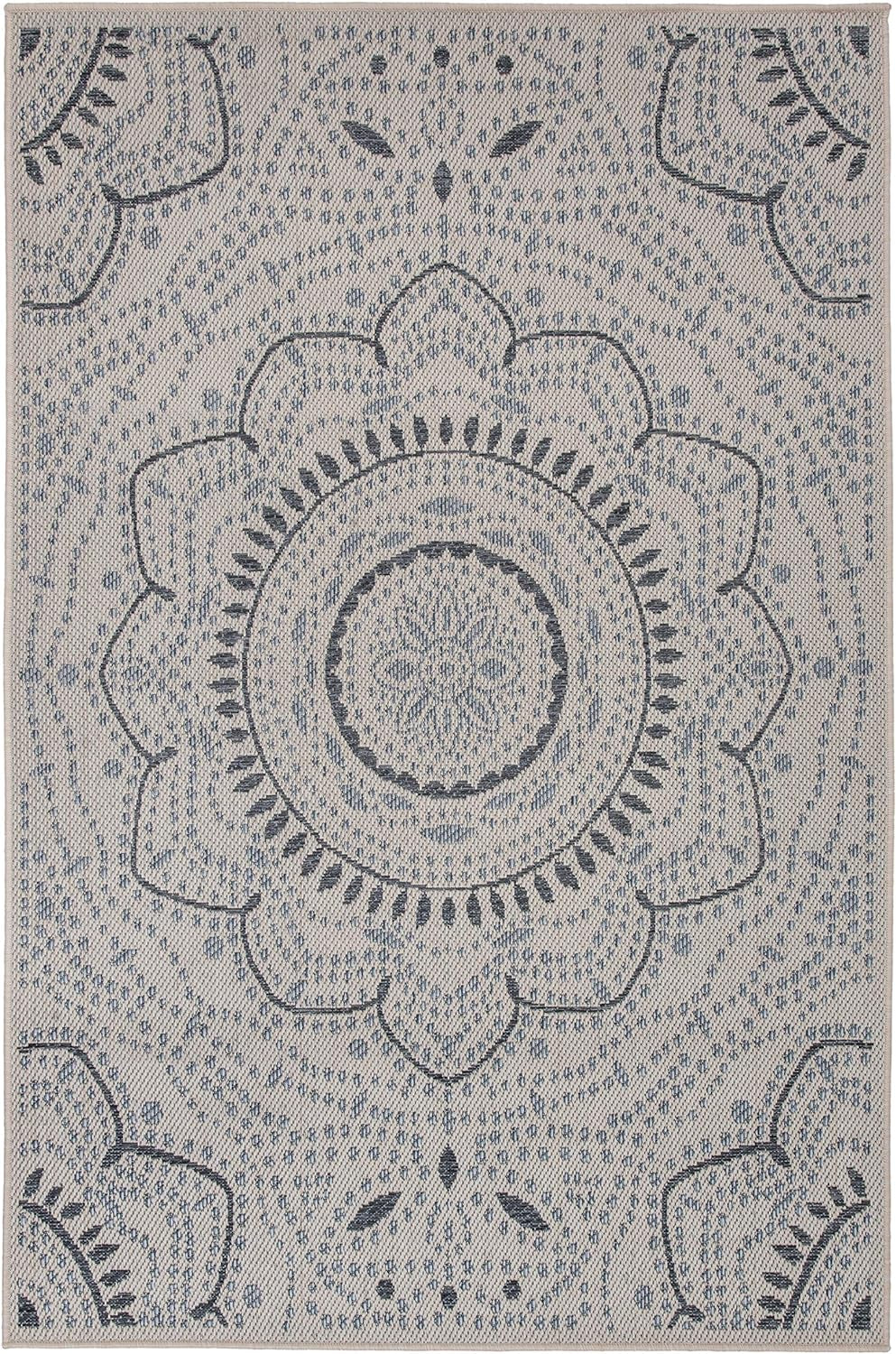 Medallion for Patio Rugs,Deck Rugs,Balcony Rugs Indoor/Outdoor Area Rug 7'10" X 10' Cream - Puck's