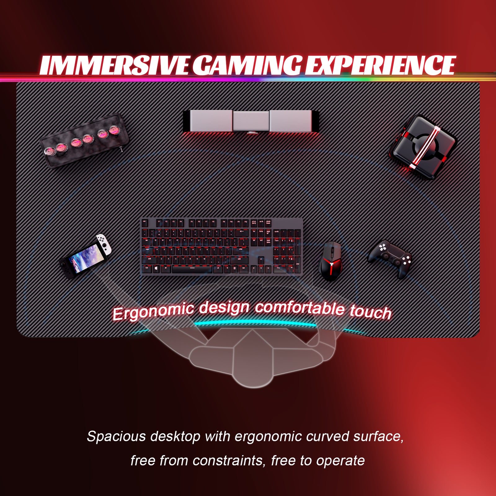 HLDIRECT 32/40/47/55 Inch Gaming Desk Gamer Table Computer Desk PC Workstation - Puck's