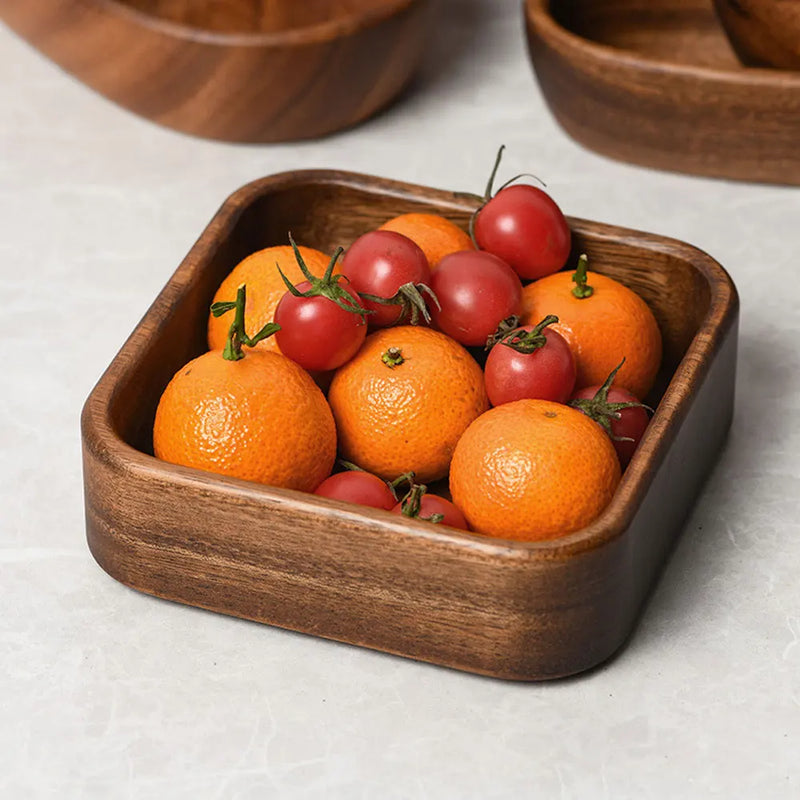 Wooden Plate Square Tray Dessert Salad Plate Halloween Party Fruit Plate Home Kitchen Utensils Japanese Tableware - Puck's