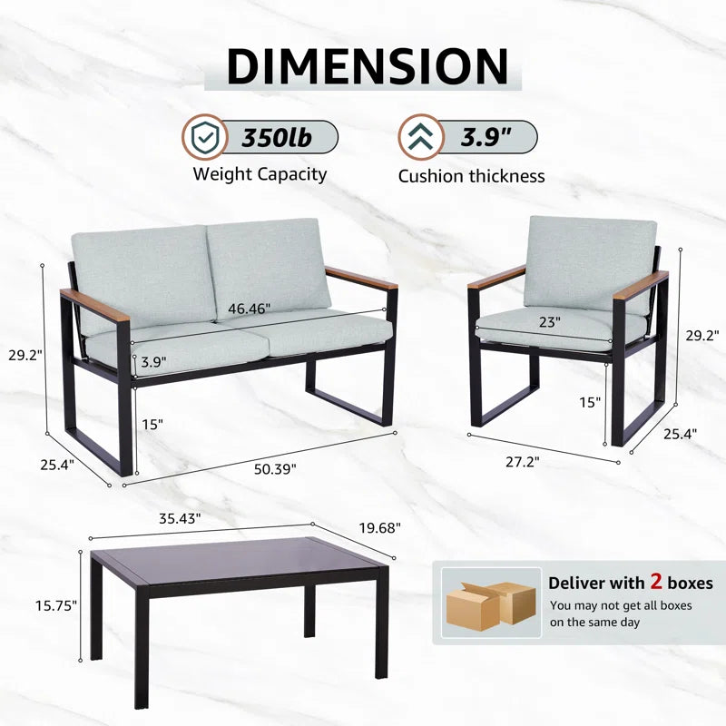 Atara 4 - Person Patio Conversation Sets with Cushions