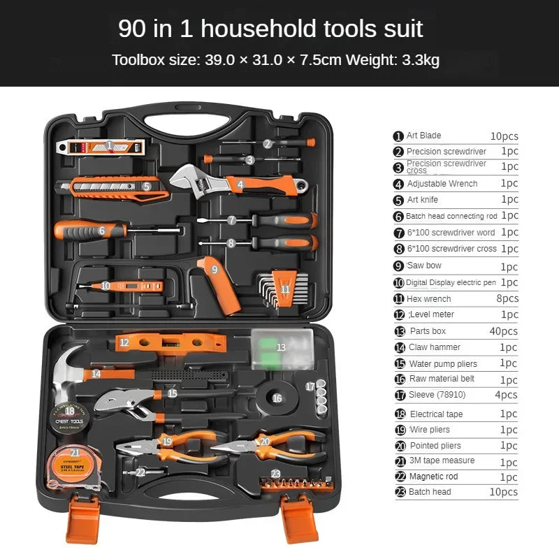 Household Hardware Tool Box Set Home Manual Combination Repair Tools Multifunctional Repair Tool Box - Puck's