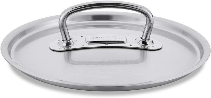 Proline 4.5 Quart Stainless Steel Low Casserole Saute Pot Stockpot with Lid and Handles Silver A1170 - Puck's