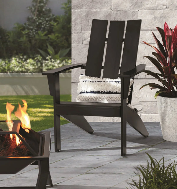 Wood Modern Adirondack Chair, Black Color - Puck's