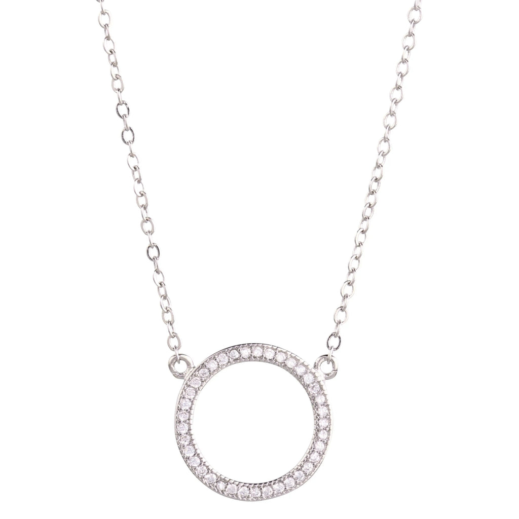 Round Pendant Pave Necklace - Puck's